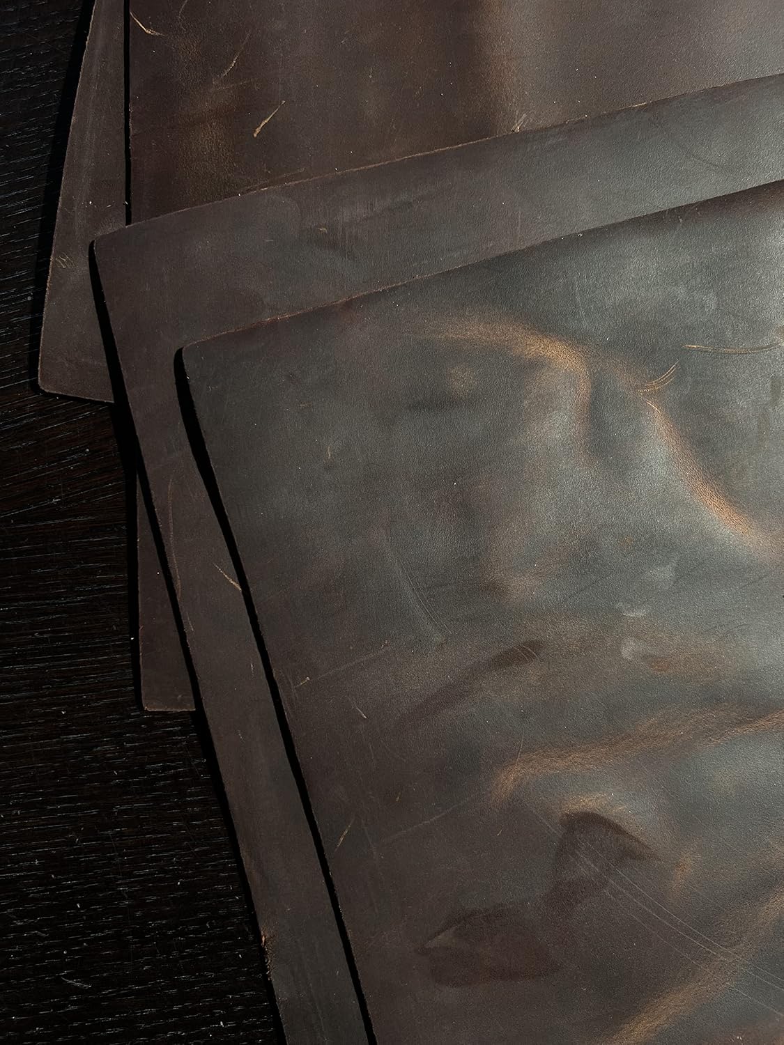Crazy Horse Cowhide Leather: 8.5" x 11" Pre Cut Pieces (Mocha Brown, 5 Pieces)