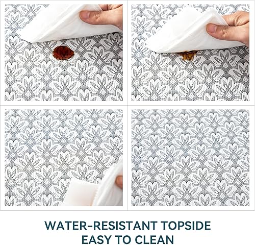 Miniatura 5 de Revestimiento floral para cajones y estantes de 18 pulgadas de ancho x 96 pulgadas de largo, no adhesivo, agarre fuerte, antideslizante, para