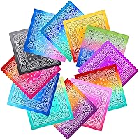 URATOT 12 Pack Gradient Cotton Bandanas Paisley Print Head Wraps Handkerchiefs for Men Women Kids