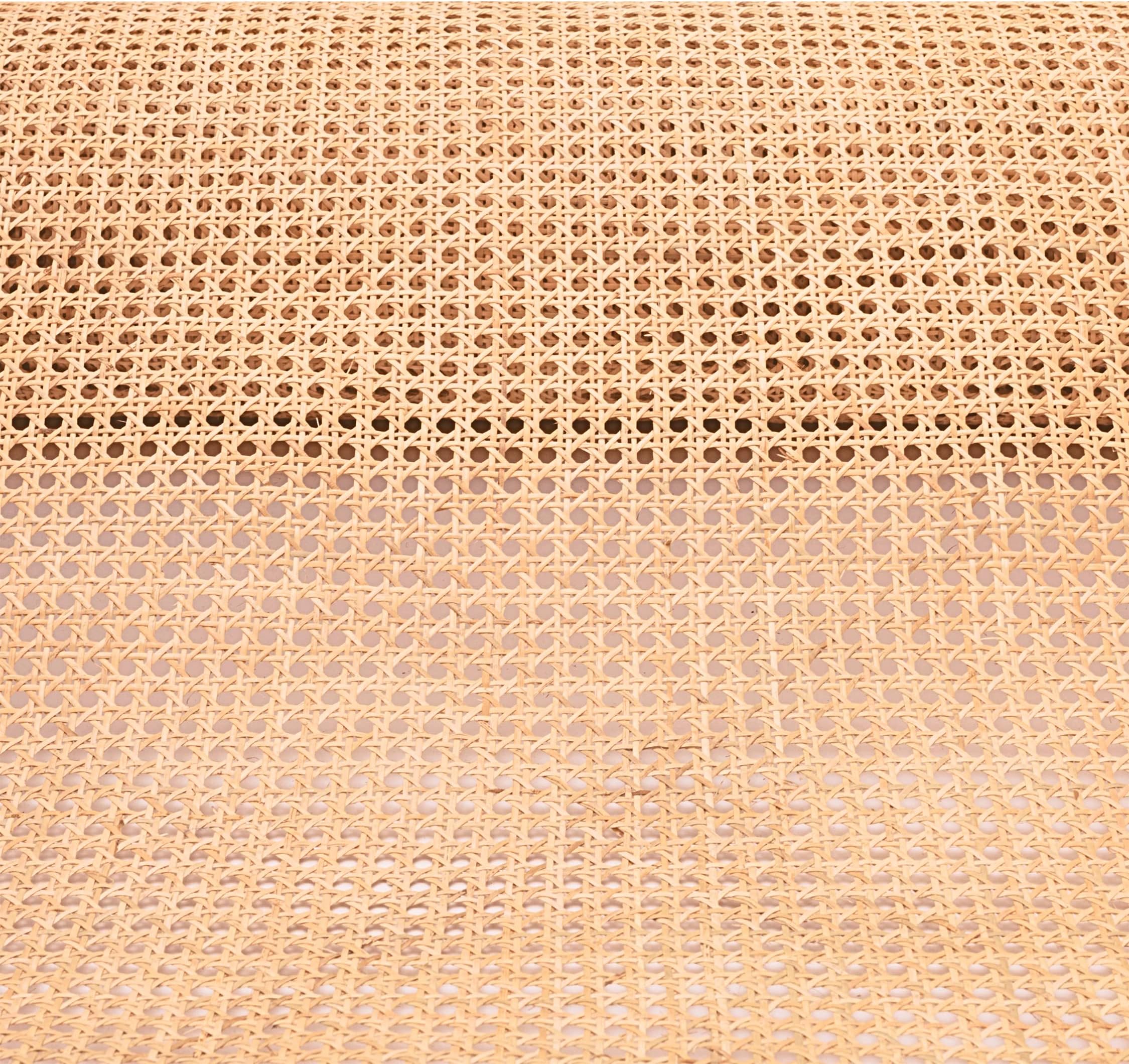 CLAYNIX 18" Width Rattan Webbing for Caning Projects Natural Pre - Woven Open Mesh Cane - Natural Rattan Cane Webbing (3 FEET)