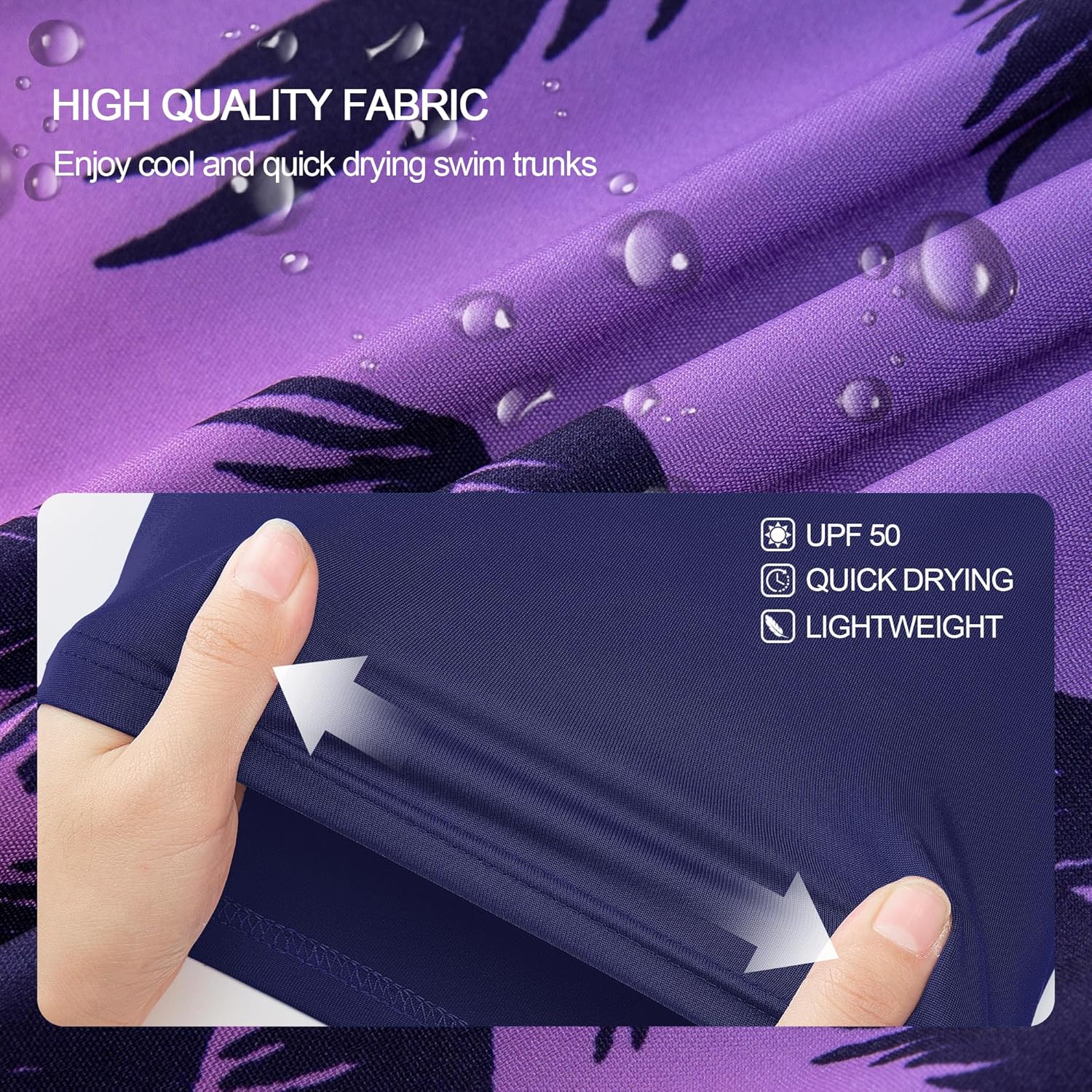 FT FENTENG Mens Swim Trunks with Compression Liner 9" Stretch Board Shorts 2 in 1 Quick Dry Swimwear Bathing Suits - Image 5