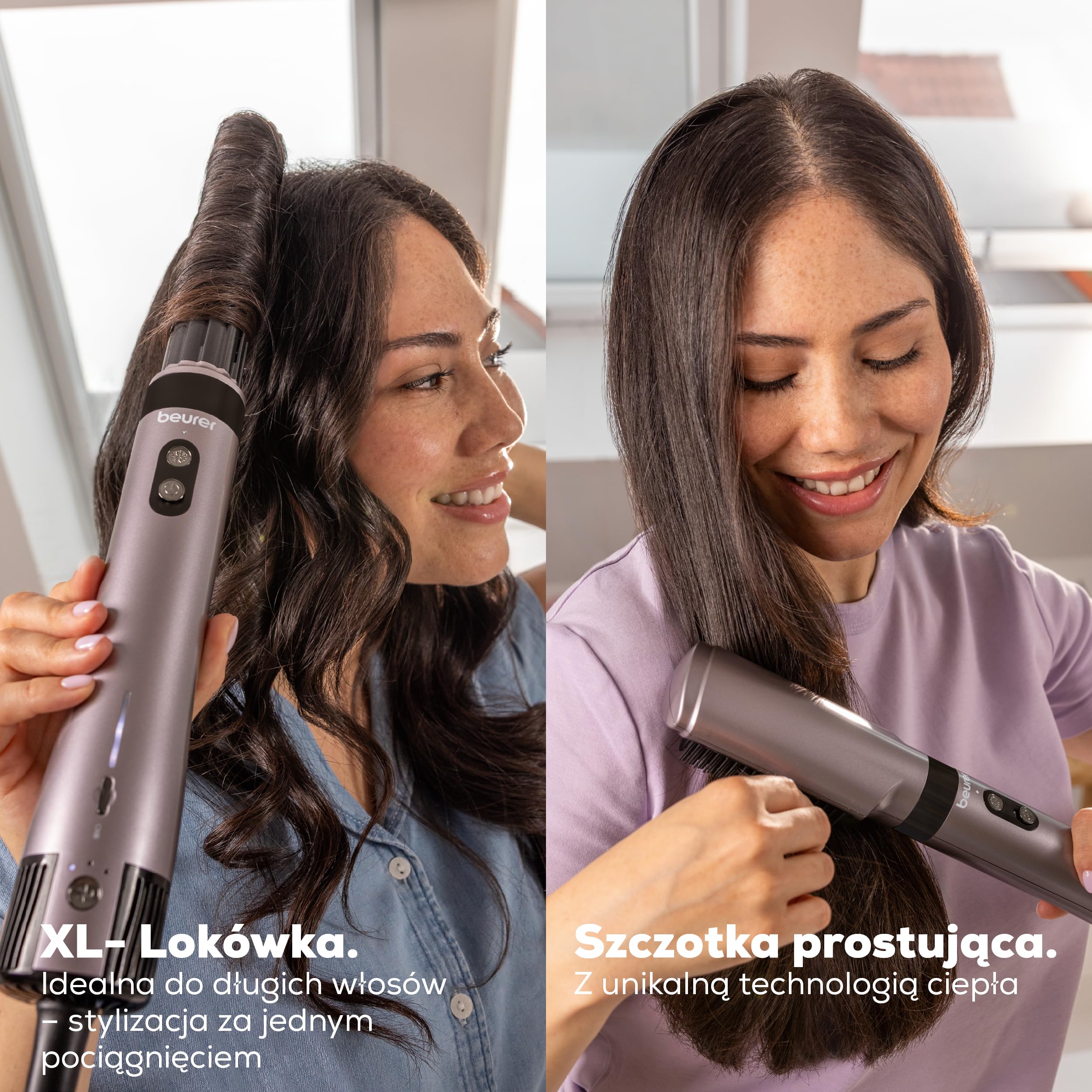 Beurer HT 110 5-w-1 Airstyler, wielofunkcyjny styler do włosów do loków, prostowania i objętości, delikatne stylizowanie dla wszystkich typów włosów, ceramika-turmalin, technologia jonowa, 5 nasadek