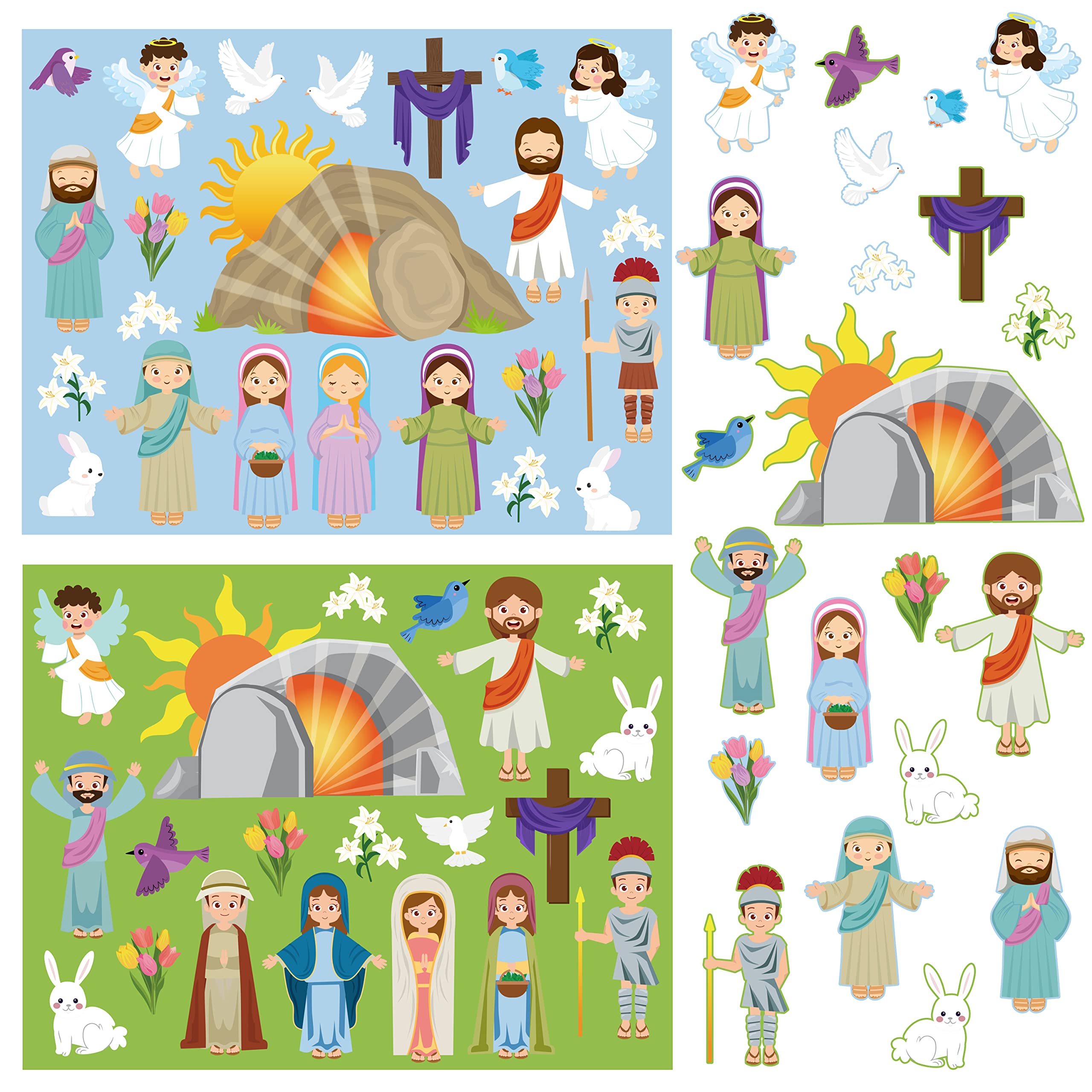 Amazon.com: WATINC 50 Sheet Make a Resurrection Scene Stickers, Easter ...