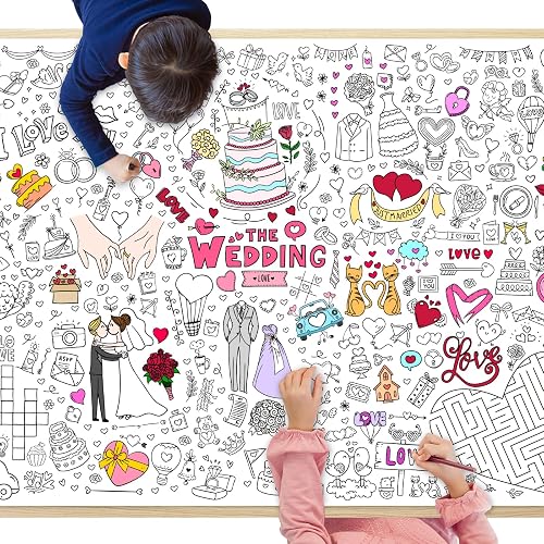GWHOLE Coloring Tablecloth for Kids, 40 x 28 Inch, Wedding