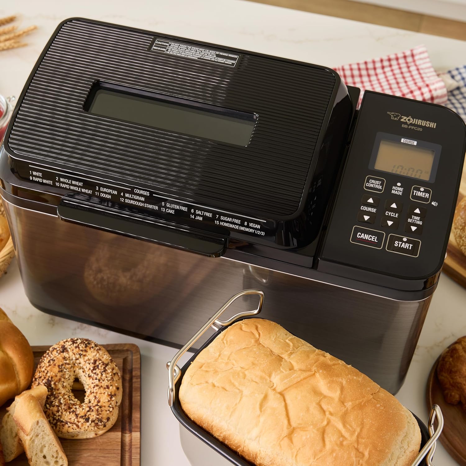 Zojirushi BB-PPC20BA Home Bakery Virtuoso Plus Breadmaker, PFAS Free