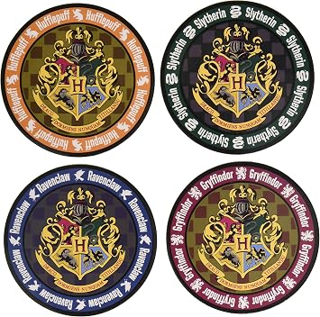 Harry Potter Hogwarts Crest Round Colored Coaster 4-Pack