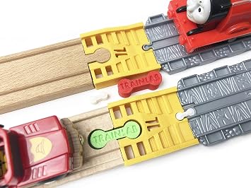 TrainLab Adapters Compatible with Thomas Take-n-Play to Wooden Railway Train Track Adapters with Dog Bones Gold