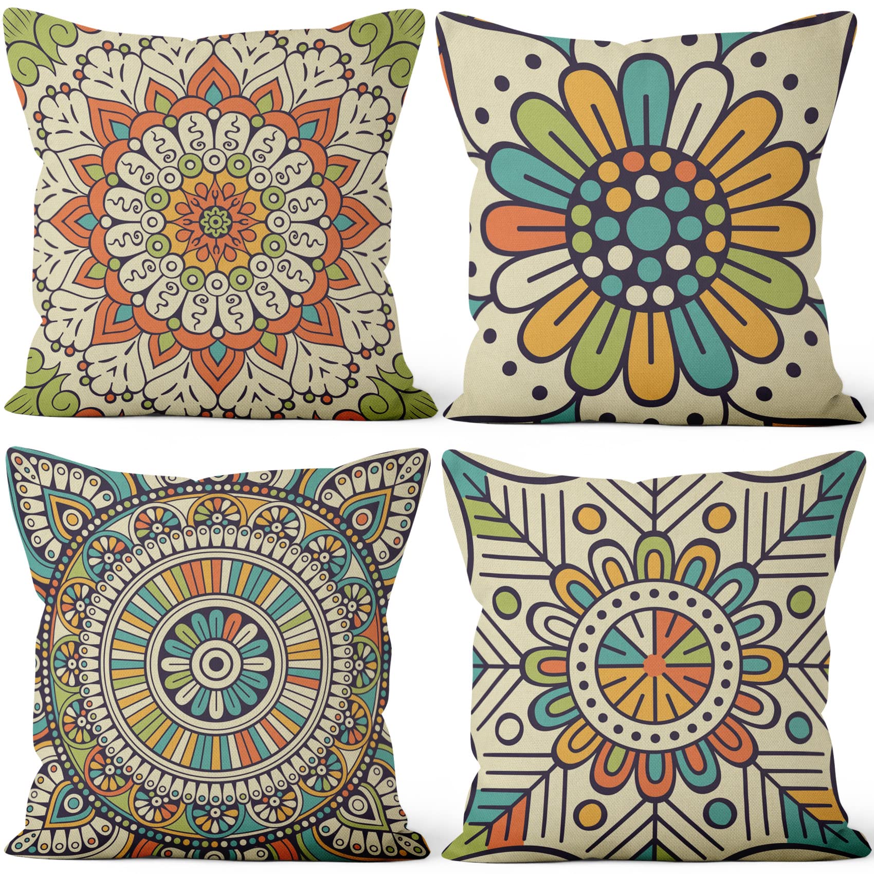 Housse de coussin extérieure et intérieure résistante lot de 4 taies d'été