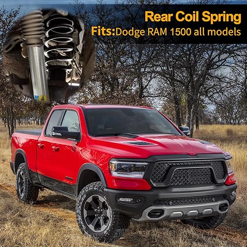 Miniatura 6 de Kit de muelles helicoidales traseros resistentes para Ram 1500 2009-2018 2wd4wd 2 unidades de elevación de 1-2 pulgadas