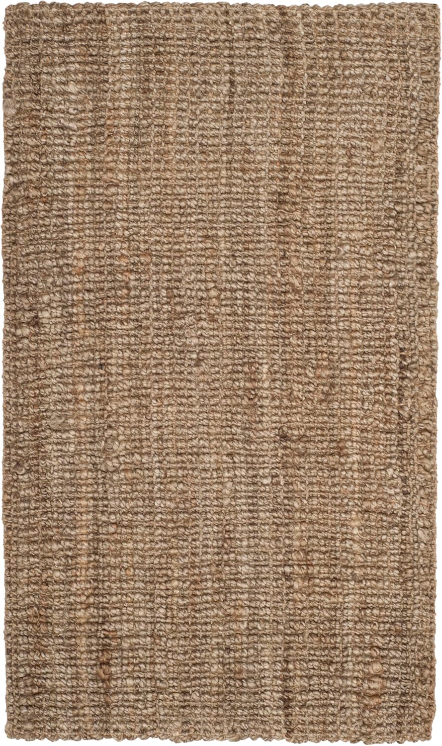 SAFAVIEH Area Rug 2x3 - Natural Fiber Collection - Natural & Grey, Handmade Jute, Farmhouse Style, Chunky Textured Thick Pile (NF447M)