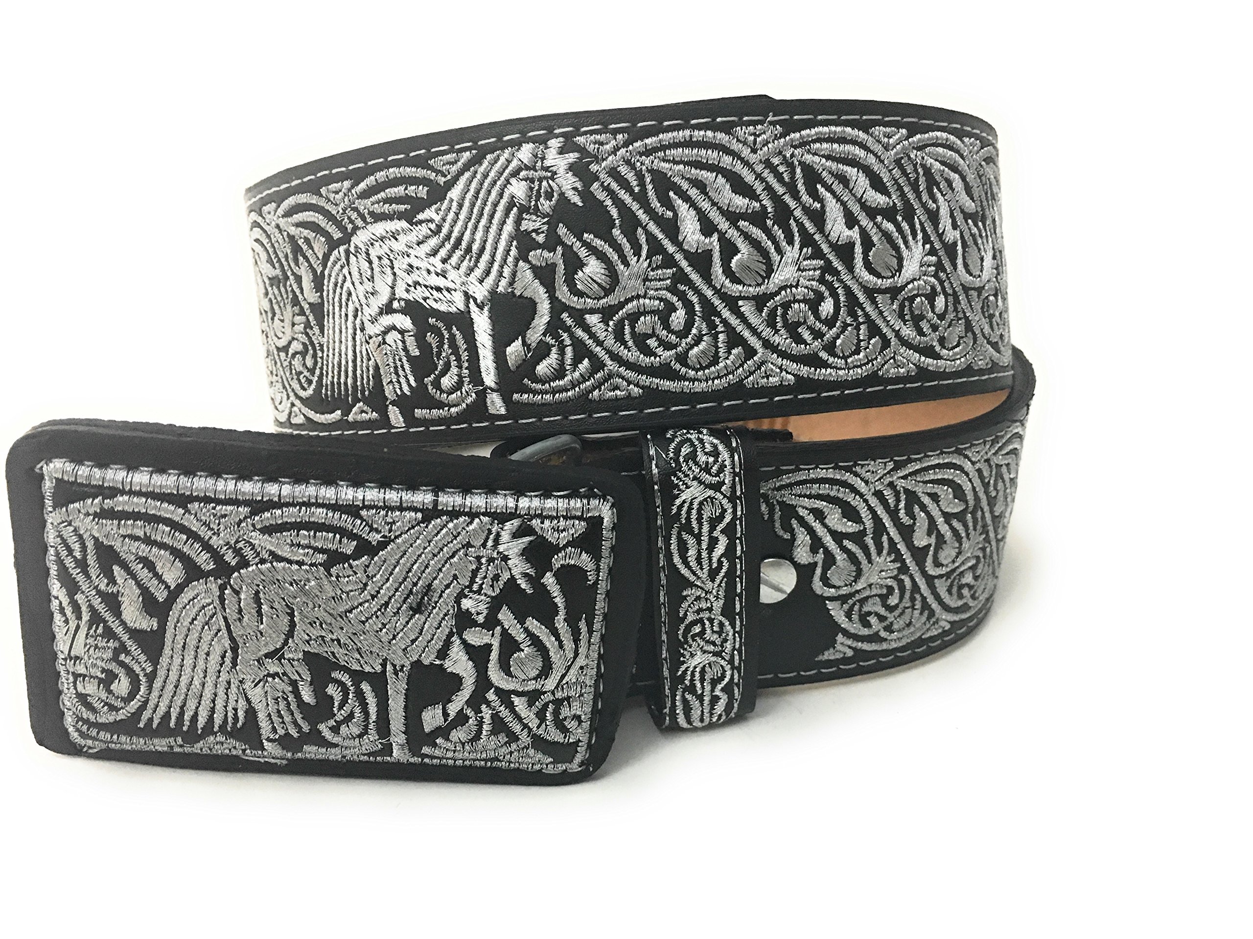 CINTO CHARRO BORDADO. WESTERN BELT. CINTURON VAQUERO PITIADO (44)