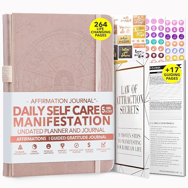 Law of Attraction Life & Goal Planner - A 90 Day Journey Creating Your Dream Life - Personal Gratitude Journal, Week Success Planner, Vision Board & Organizer + Planner Stickers