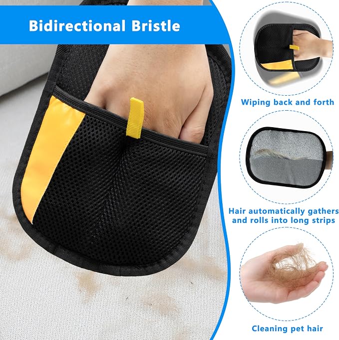 Guantes Reutilizables para Quitar Pelo de Mascotas en Negro miniatura 4