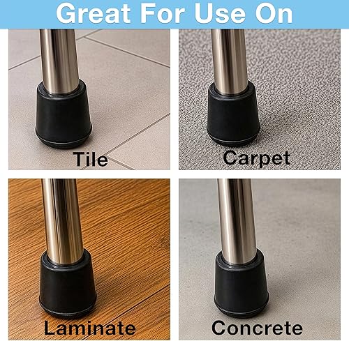 Vista 3 de SOFTTOUCH Rubber Leg Tip (4 Piece), 1", Black