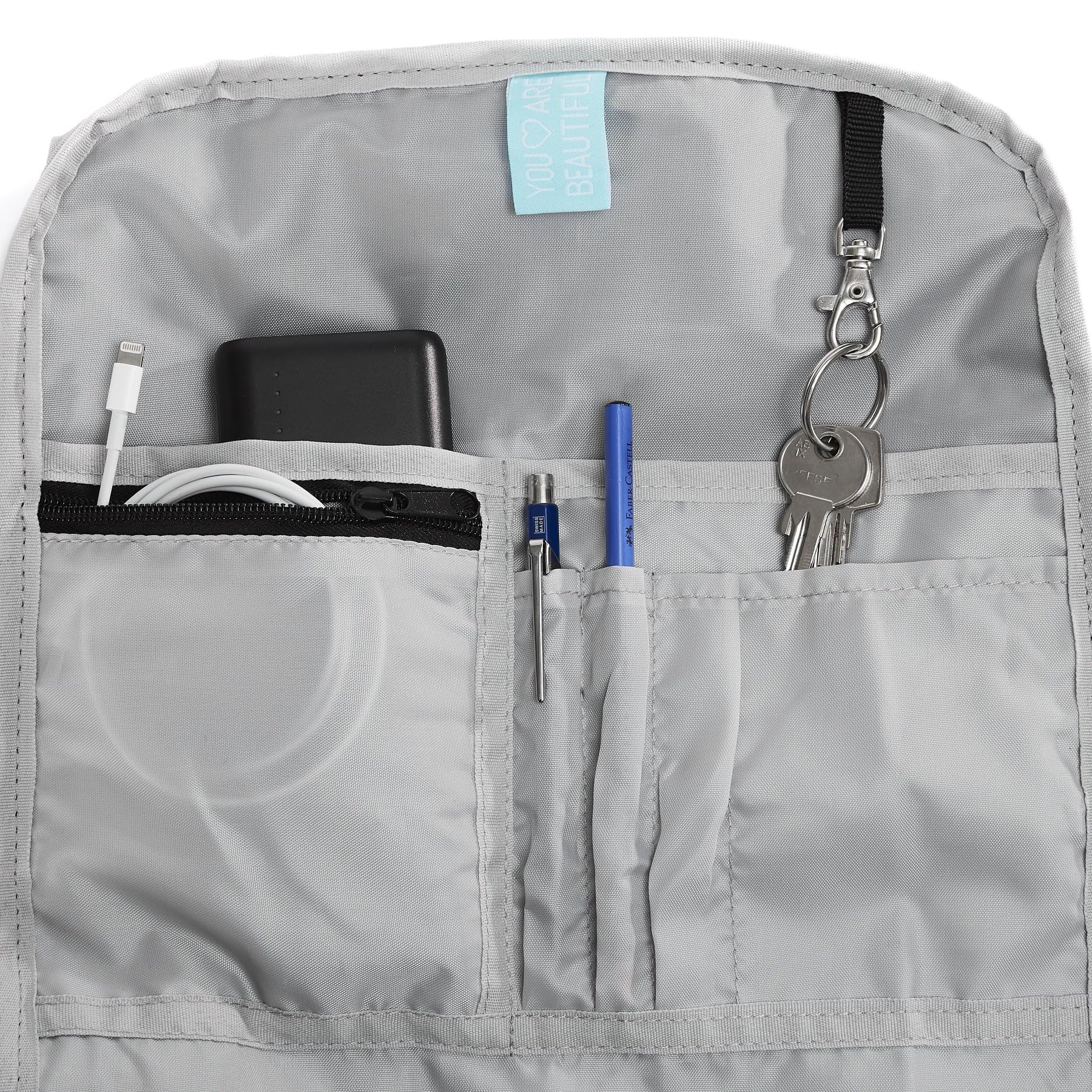 Ela Mo Zaino da donna Rolltop bello, confortevole e ben progettato, 18 l, Lightgrey Orange Pop, L, Casual