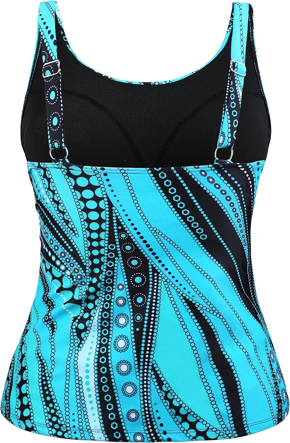 Hilor Women's Underwire Tankini Top Swimsuit Tummy Control Bathing Suit Tops Retro Tank Top Swimwear Modest Swim Top Only