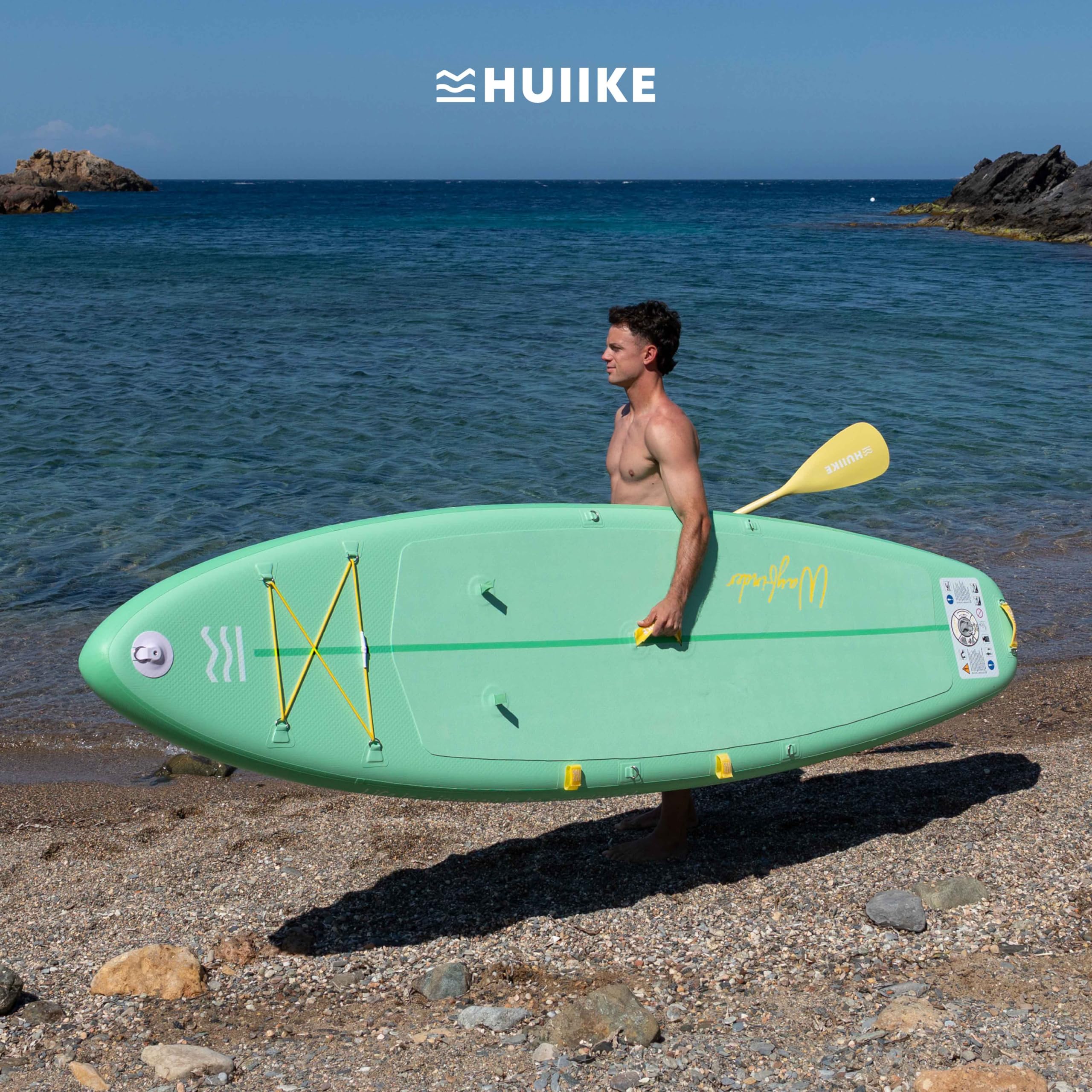 HUIIKE Touring Stand Up Paddling Board mit Zubehör, Paddel, Finne, Sicherheitsleine, Pumpe und Rucksack. Paddle Sup Board Aufblasbar Hohe Stabilität und Widerstandsfähigkeit. Zum Kajak Umbaubar