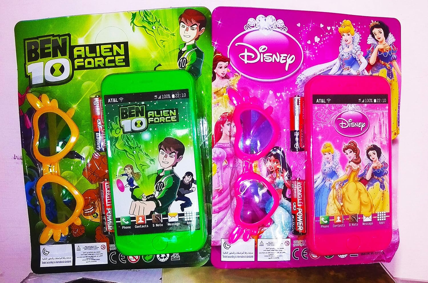 Buy NP Toys Ben 10 and Disney Musical Note Mobile Phone with Goggles for  Kids (Pink and Green) - Set of 2 Online at Low Prices in India - Amazon.in