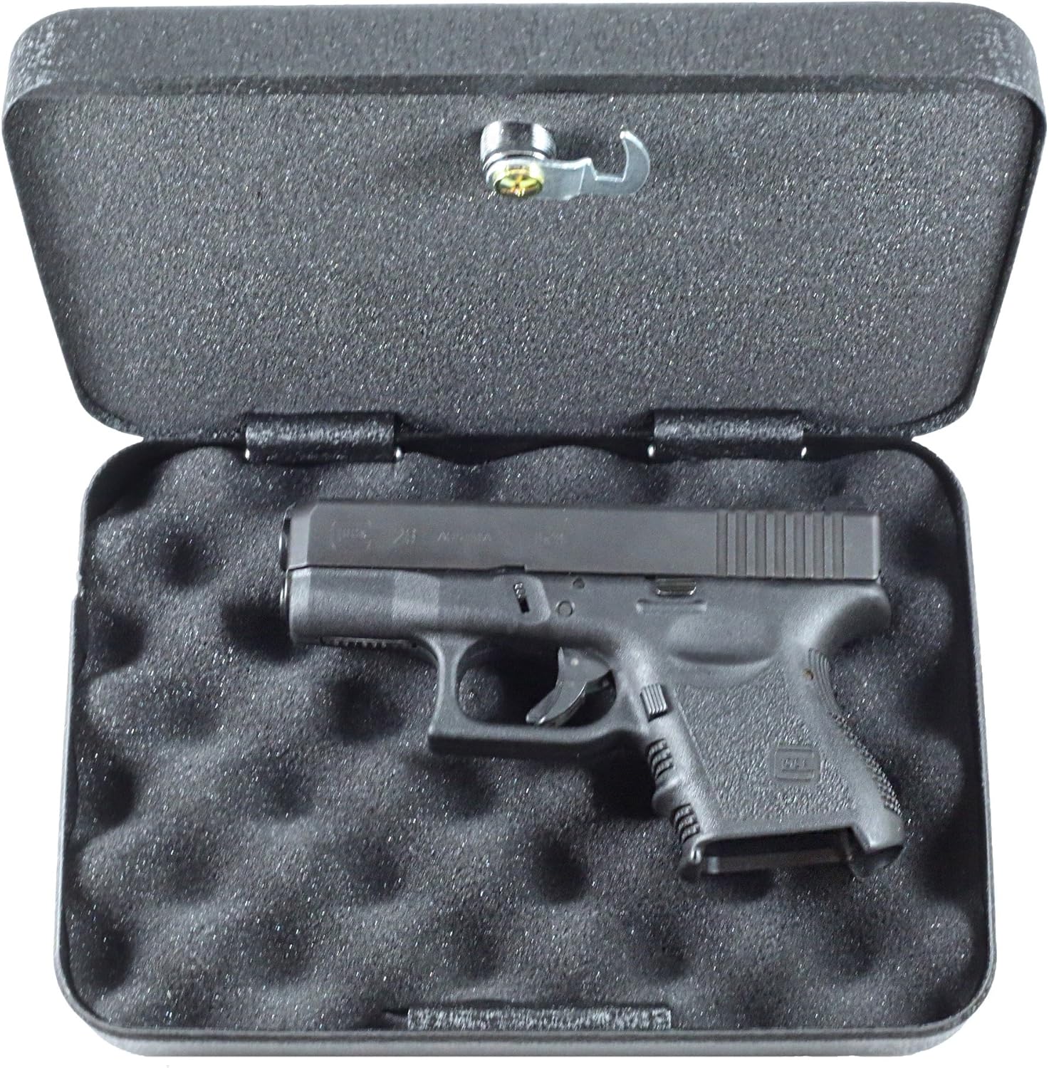 FSDC (Firearm Safety Devices - FSDC-MLC5200 Keyed Steel Lockable Gun Case & Security Box – Heavy-Duty Powder Coated Steel – TSA Approved – Compact for Easy Storage