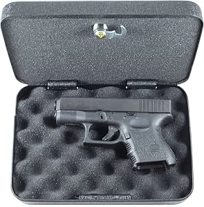 FSDC Keyed Steel Lockable Gun Case & Security Box – Heavy-Duty Powder Coated Steel – TSA Approved – Compact for Easy Storage