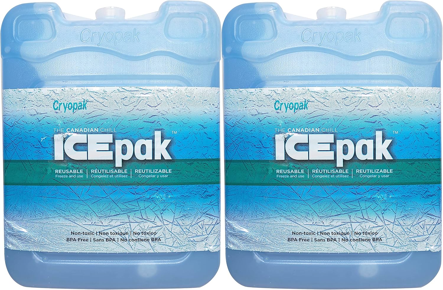 2pk Medium Reusable Cooler Ice Packs (7.5 x 5.75 x 1.75 inch) for