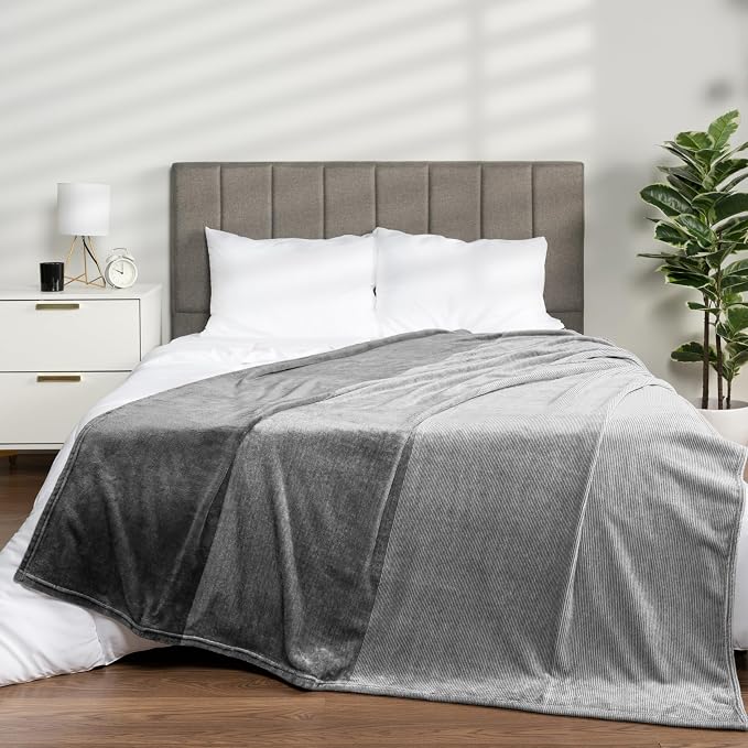 PAVILIA Ombre Fleece Throw Blanket Twin 60x80