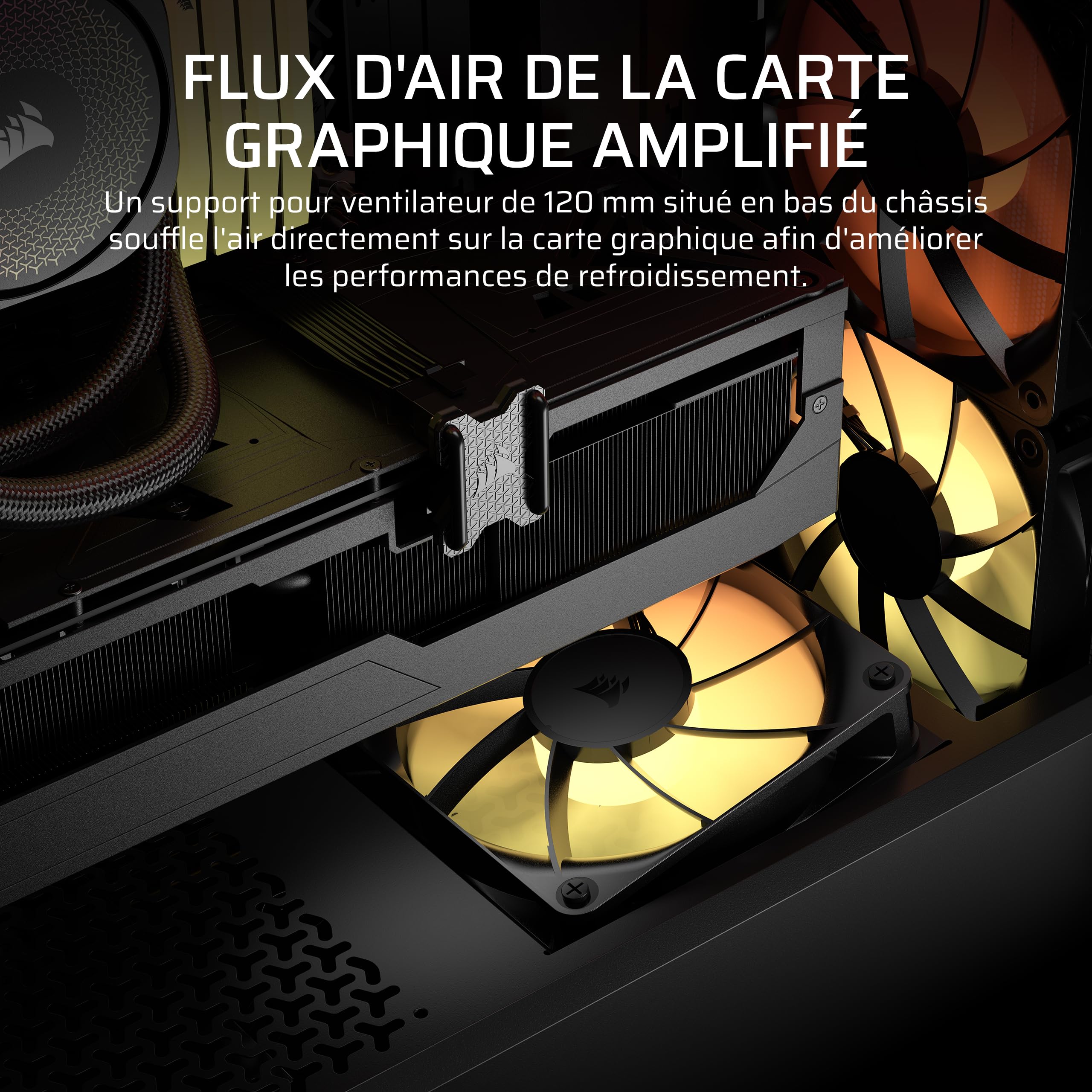 CORSAIR 3200D RS ARGB Boîtier PC Moyen Tour – 3 Ventilateurs Inclus – Fumée
