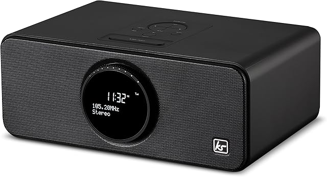 KitSound Boom DAB Speaker with DAB/FM/Bluetooth and Dual Alarm for Smartphone - Black