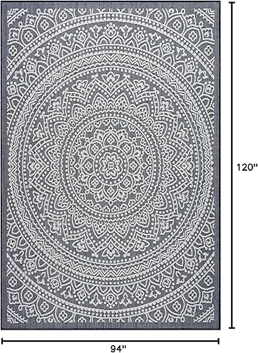 Miniatura 10 de Adiva Rugs - Alfombra para interior y exterior, tapete fácil de limpiar, resistente a la intemperie y las manchas, para comedor, patio, terraza,