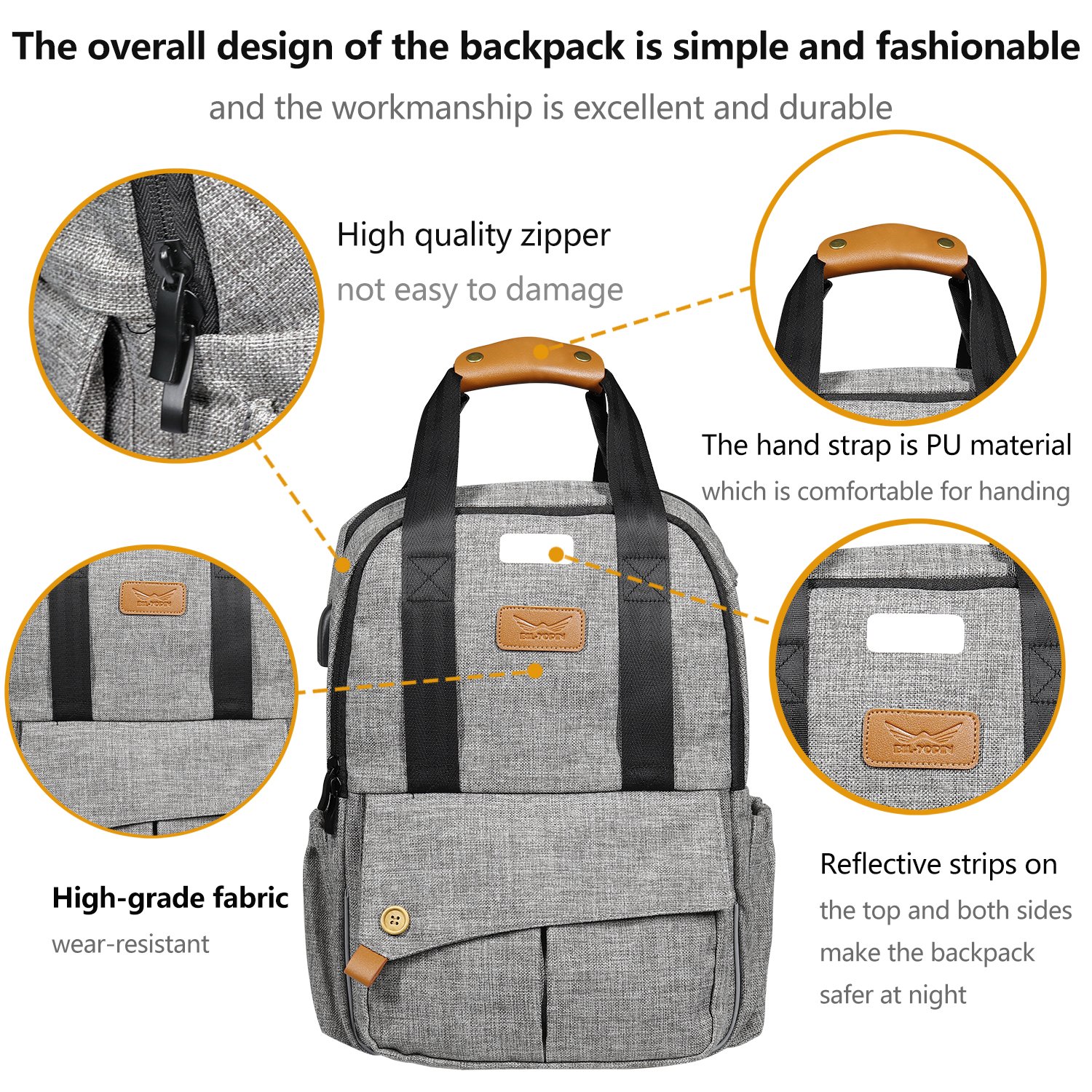 Diaper Bag Backpack Multi-Function Mommy Bag Backpack Baby Bags Nappy Backpack for Both Dad and Mom with Stroller Straps,Changing Pad,USB Port and Laundry Bag