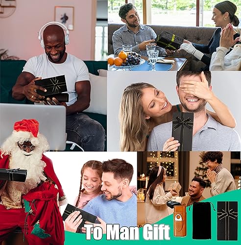 Miniatura 6 de Estuche de viaje de cuero para cigarros con cortador y caja de regalo, humidificador forrado de madera, regalo perfecto para hombres