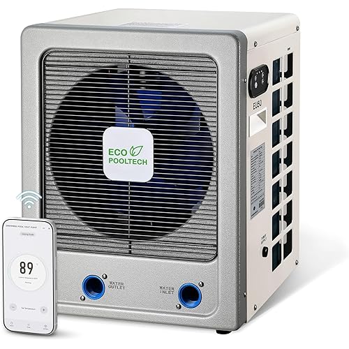 ECOPOOLTECH Swimming Pool Heat Pump | Electric Heater for Above Ground Pools (up to 5200 Gal) | Turbo X Ultra Compressor | Smart WiFi Control | Automatic Defrost | 110-120V | Plug & Play