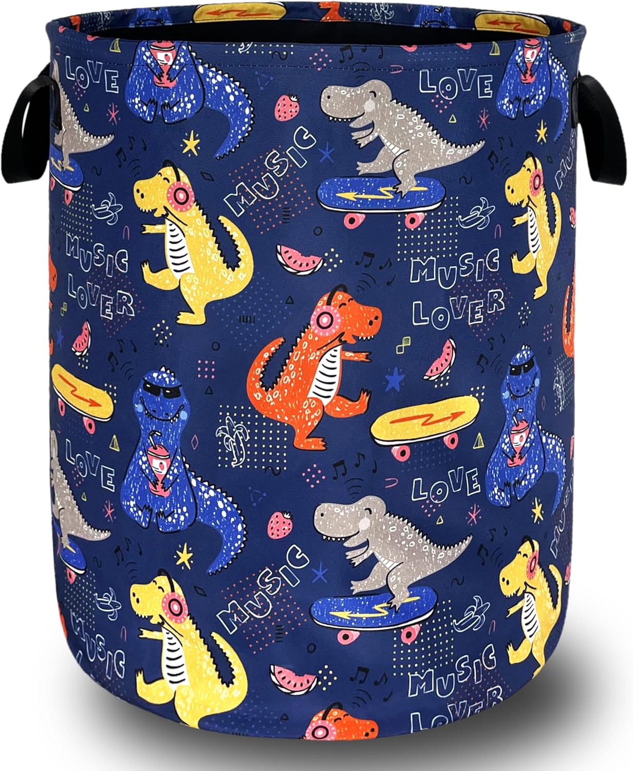 Funny Dinosaur Laundry Basket Foldable Oxford Cloth Colorful Laundry Hamper With Handle Portable Clothes Storage Basket 18.9 X 16.5 Inch Storage Bag For Laundry Room/Bathroom/Bedroom
