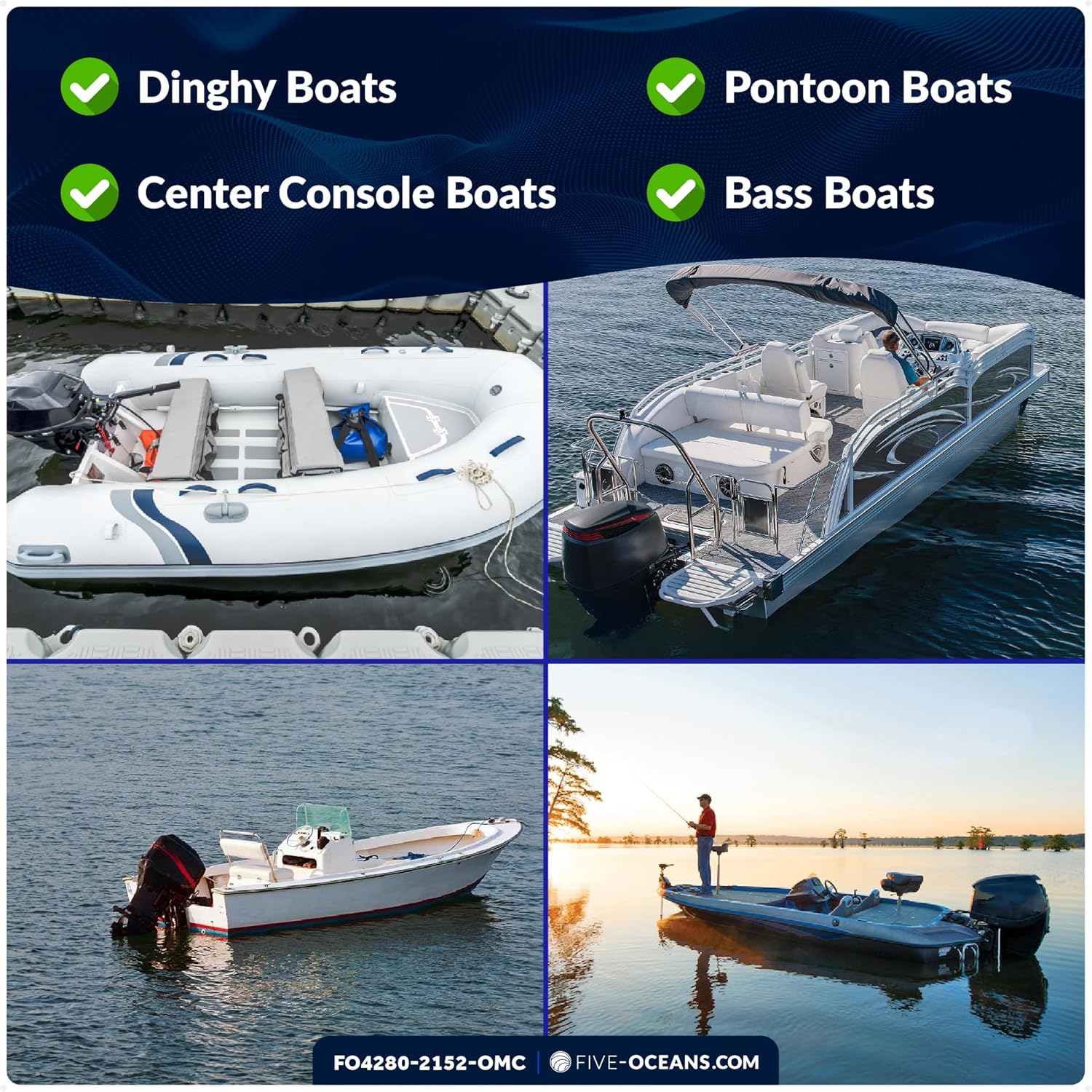 Five Oceans Marine Boat Fuel Line Assembly with Primer Bulb Kit - Compatible with OMC/Johnson/Evinrude, 3/8-Inch x 6-Foot, EPA/CARB Approved - FO4280-2152-OMC