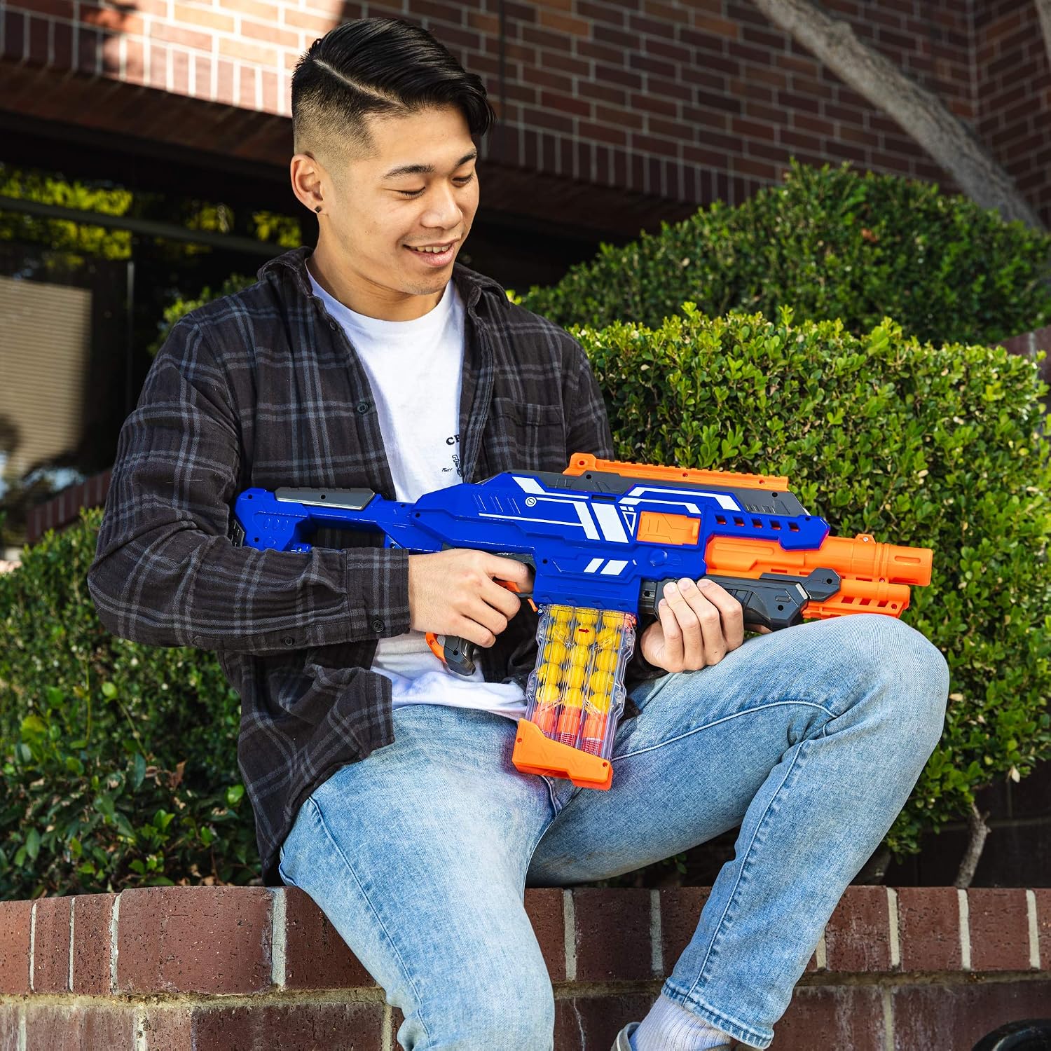 Best Choice Products Electric Motorized Soft Foam Ball Rapid Fire Blaster Toy w/Easy Access Magazine, 25 Balls