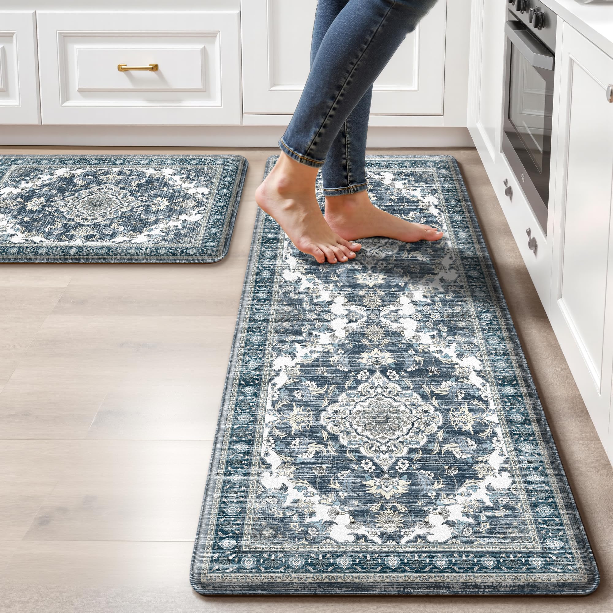 Boho Kitchen Mats - Beige Tan, Anti-Fatigue Rugs -11 Boho Kitchen Mats - Beige Tan, Anti-Fatigue Rugs -11