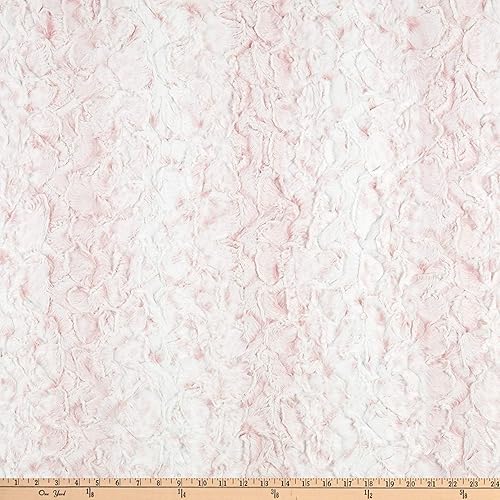 Shannon Minky Luxe Cuddle Snowy Owl Rosewater, tela por yarda