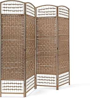 Relaxdays 10020068_126 Paravent, Bambus, natur, 2 x 180 x 179 cm