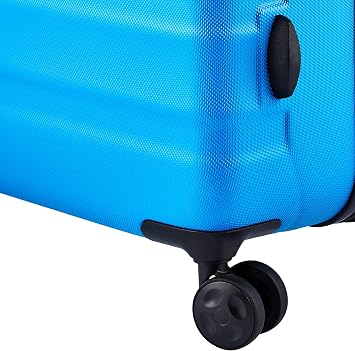 Amazon Basics Large Hardshell Suitcase - ABS Expandable Travel Luggage with 4 Swivel Double Wheels - Scratch Resistant and Lightweight - 78 x 52.5 x 32 cm - Light Blue