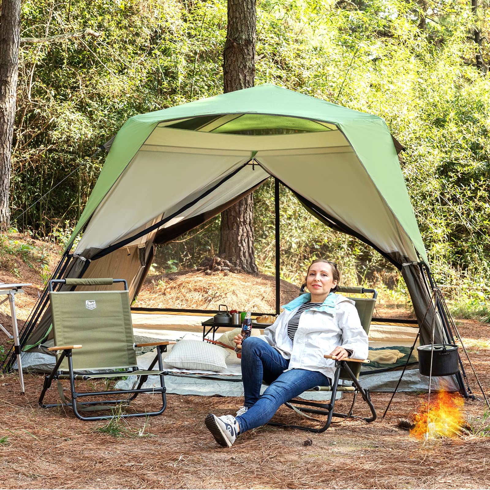 Amazon.co.jp: TIMBER RIDGE テント ワンタッチテント キャンプテント