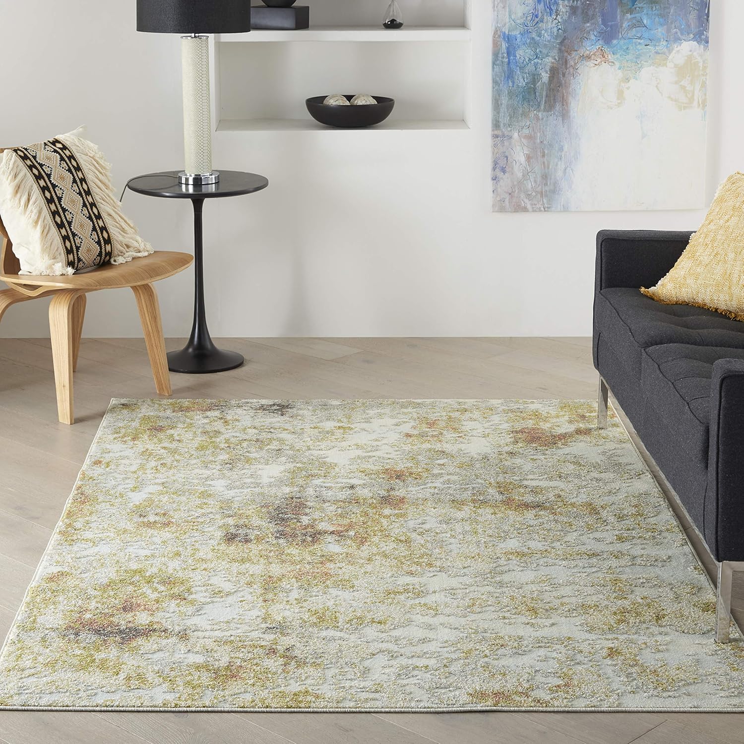 Nourison Home Trance Multicolor 6'6" x 9'6" Area Rug - Easy Clean, Non Shedding, Bed Room, Living Room, Dining Room, Kitchen (7' x 10')