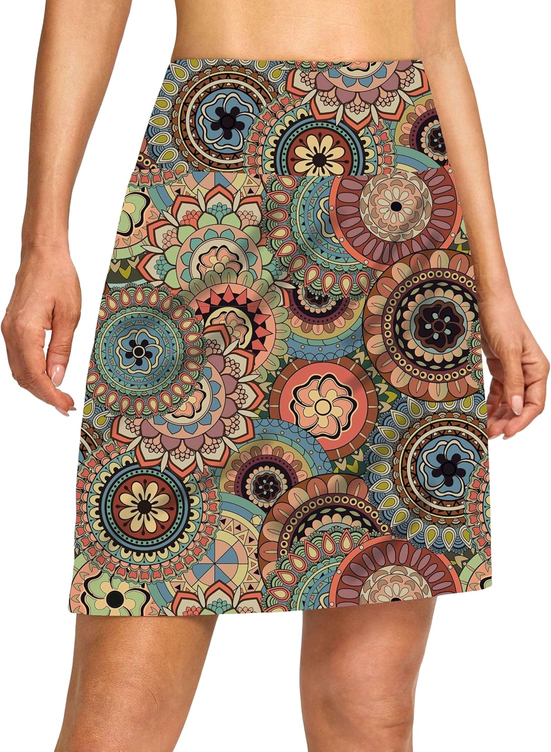 G Gradual 19" Skorts for Woman Knee Length Golf Skirt Long Athletic Tennis Skorts for Women Dressy Casual with Shorts Pockets