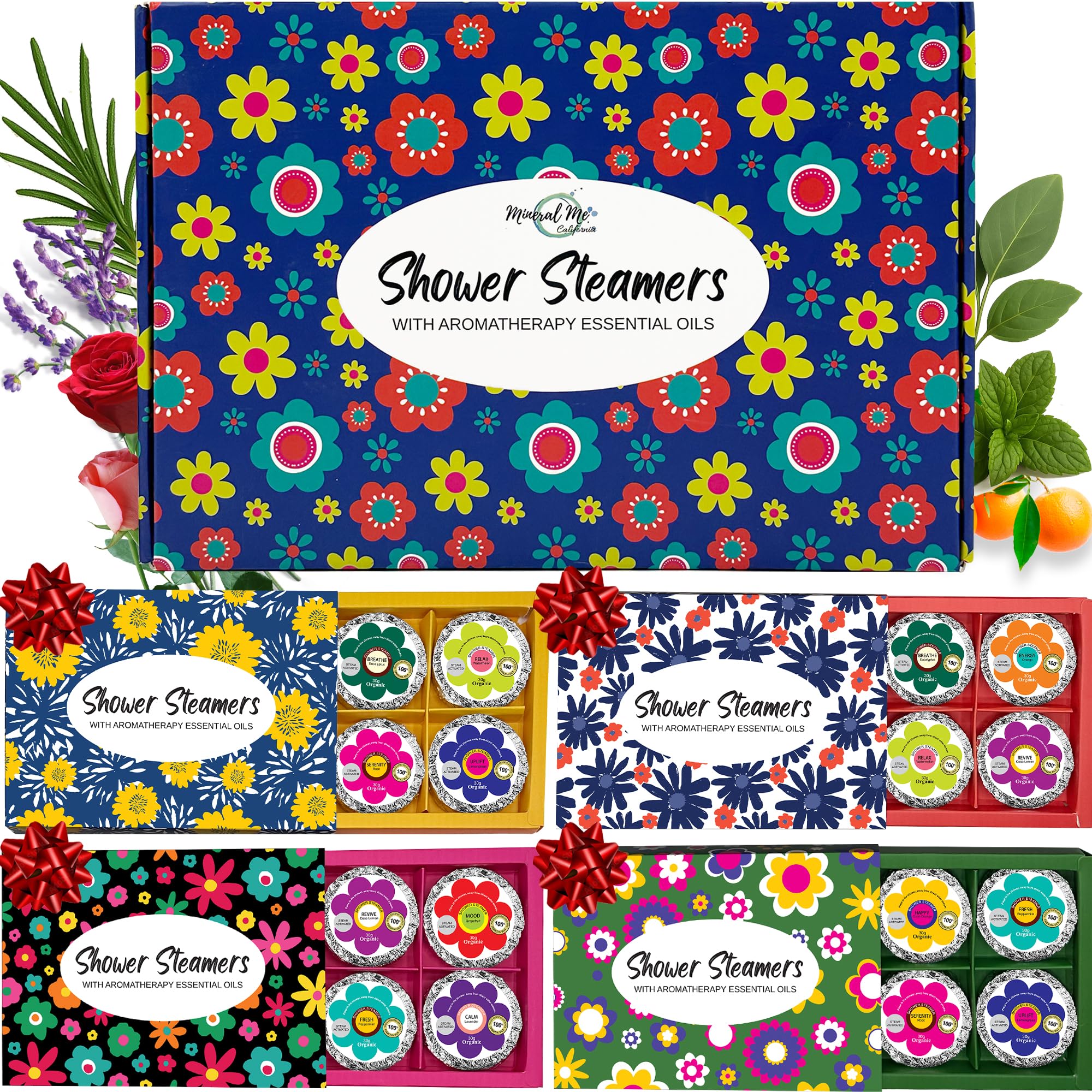 Shower Steamers for Women - 24pc Shower Bombs Aromatherapy Gift Set w/Organic Essential Oils. Shower Melts, Bath Bomb for Shower, Birthday, Graduation, Selfcare Gifts for her Spa Gift Bridesmaid Gift