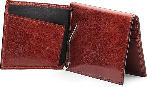 Miniatura 3 de Bosca Clip de cuero para hombre con bolsillo, Marrón oscuro