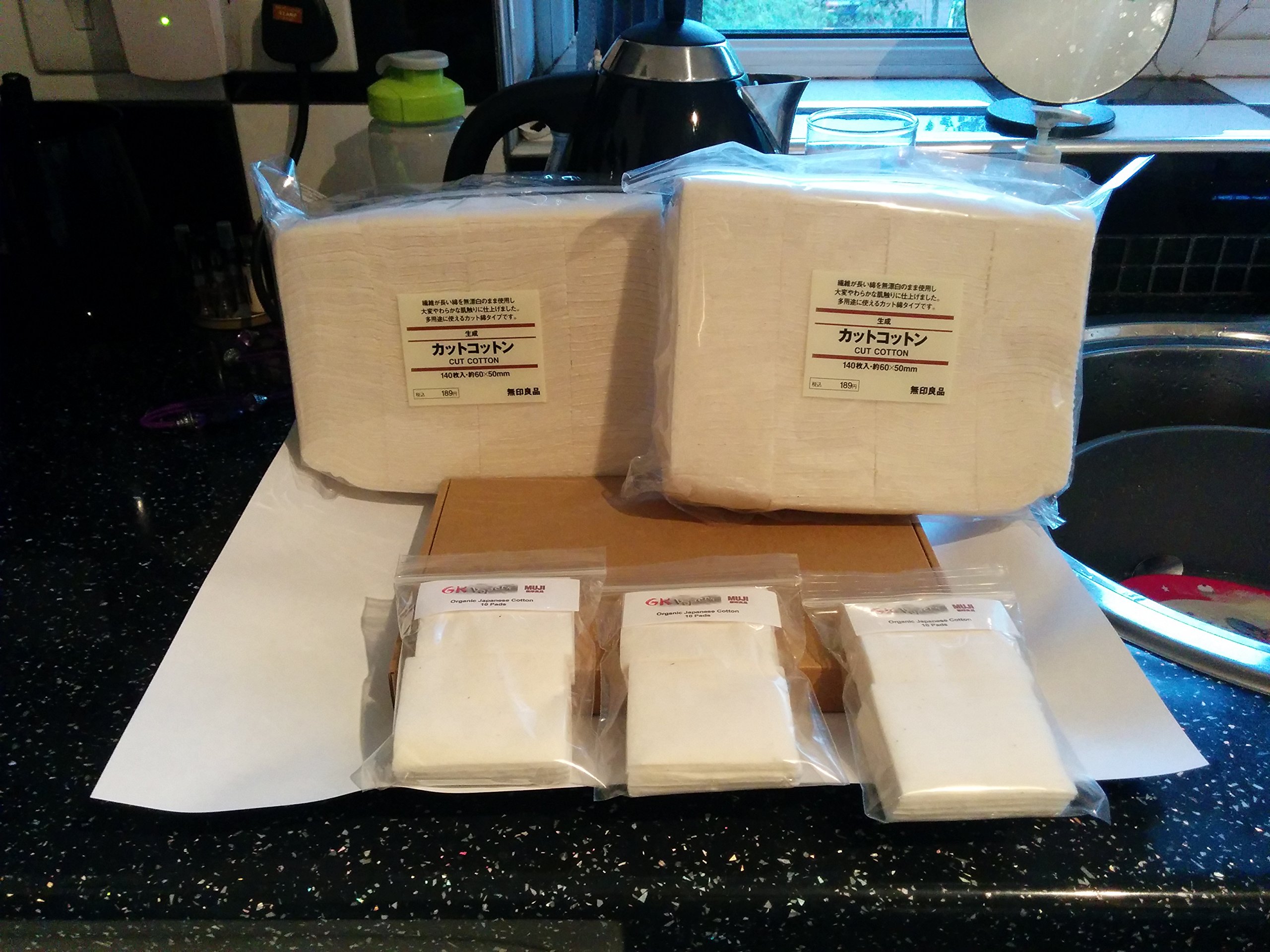 GK VAPERS ® Cotton Pads with Fold-able Compact Scissors, Ideal for Cutting Cotton. (50 Pads (No Scissors))