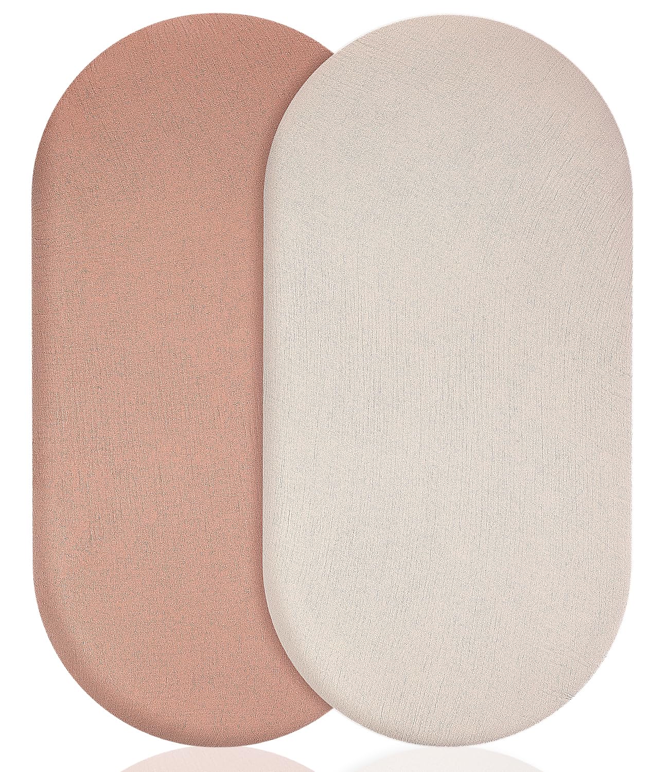 Hixava 2 Stück Baby-Bettlaken,Universelle Spannbettlaken für Kinderwagen 100% Musselin-Baumwolle Baby Spannbettlaken Moseskorb Stubenwagen Baby Spannbetttuch Bezug Bettlaken Babybett 83x 43cm