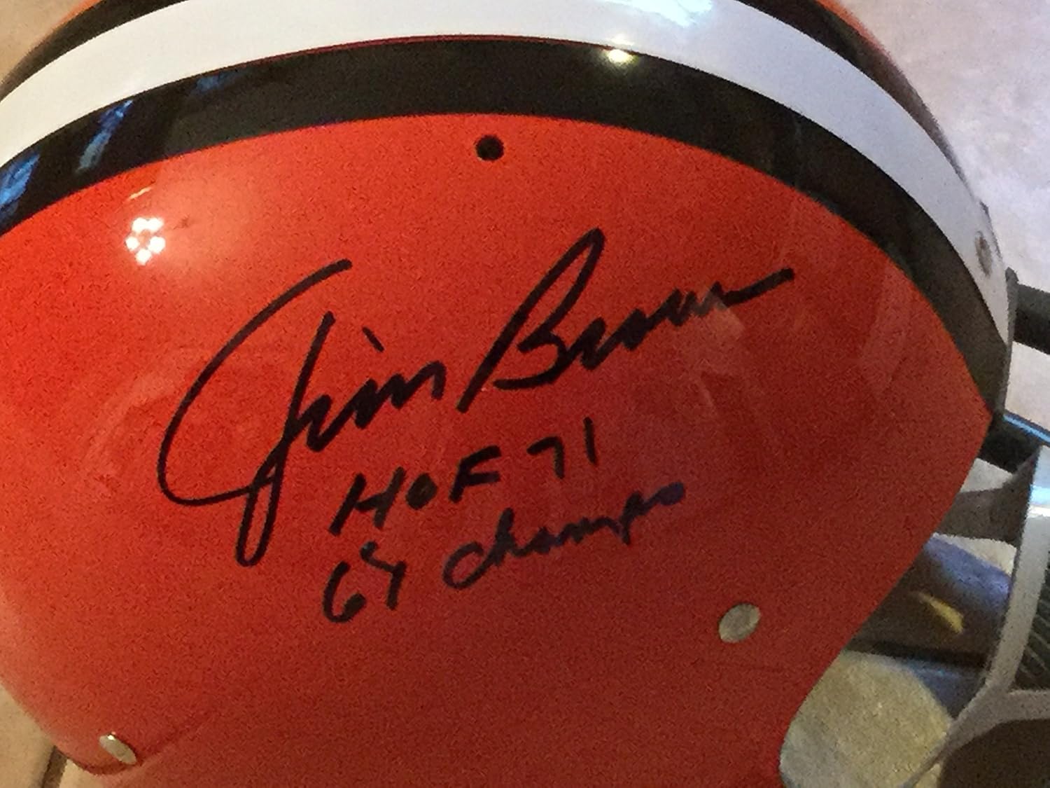 Jim Brown HOF 71 Autographed Cleveland Browns Full Size TK Helmet - PSA COA : Collectibles & Fine Art