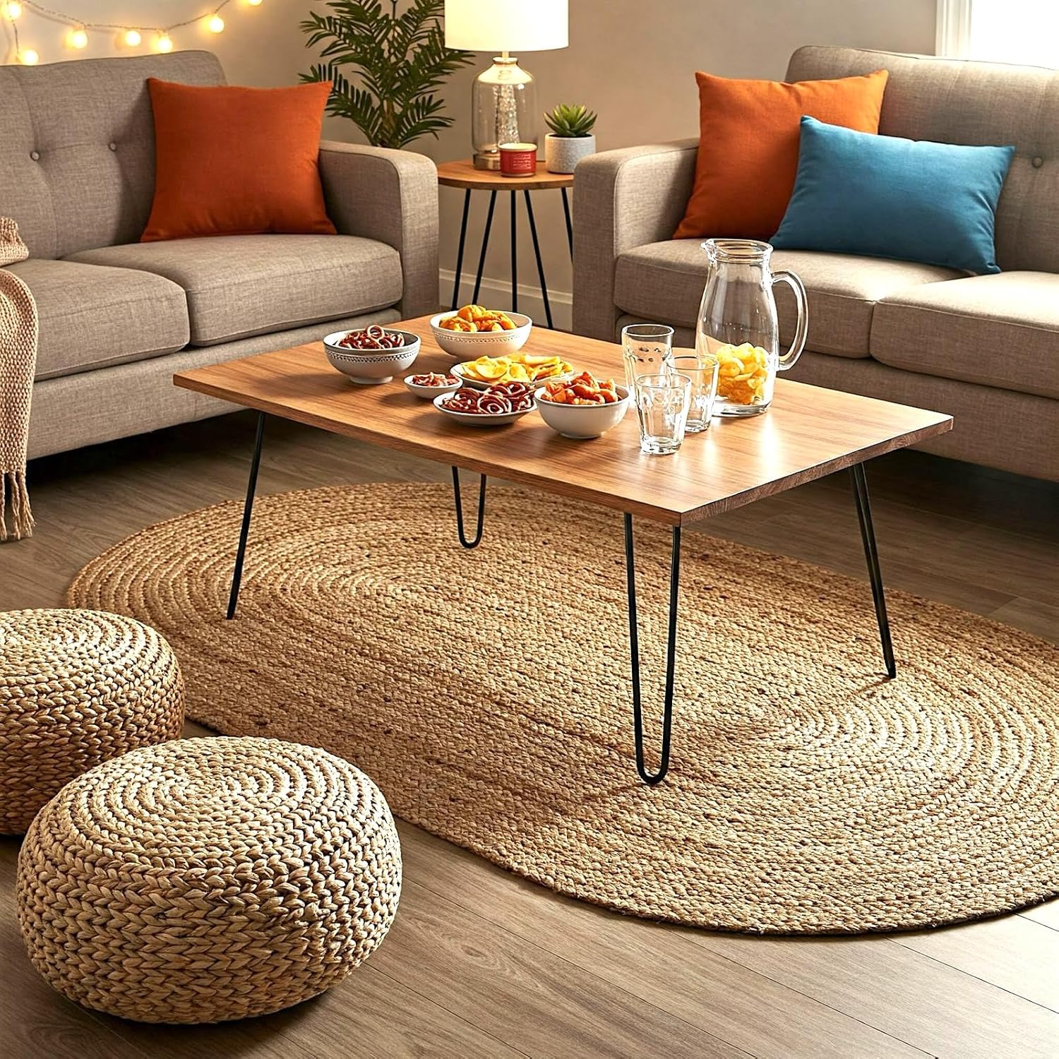 Premium Handwoven Jute Oval Rug 3x5 - Braided Boho Non Slip Half Circle Rug for Entryway, Dining, Bedroom, Kitchen & Office - Natural Farmhouse Decor