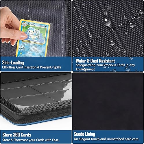 Miniatura 5 de Guilt Free Gaming - Carpeta prémium con cremallera para tarjetas, 3 tamaños y 5 colores, bolsillos laterales seguros, exterior de armadura Komodo,