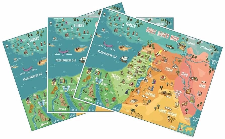 Amazon.co.jp: Beersheba 聖書 ストーリー マップ ポスター